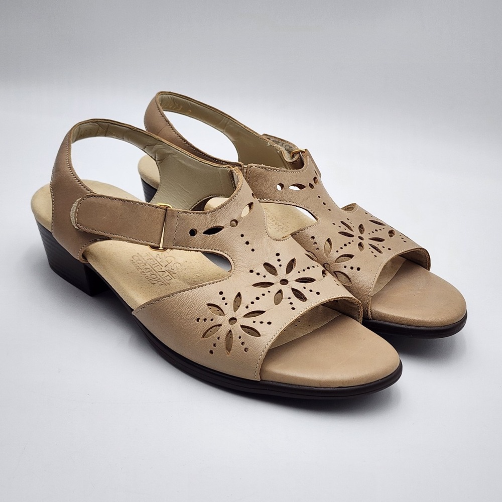 SAS Womens Size 9M Sunburst Heel Strap Sandals‎ Beige Comfort Open Toe